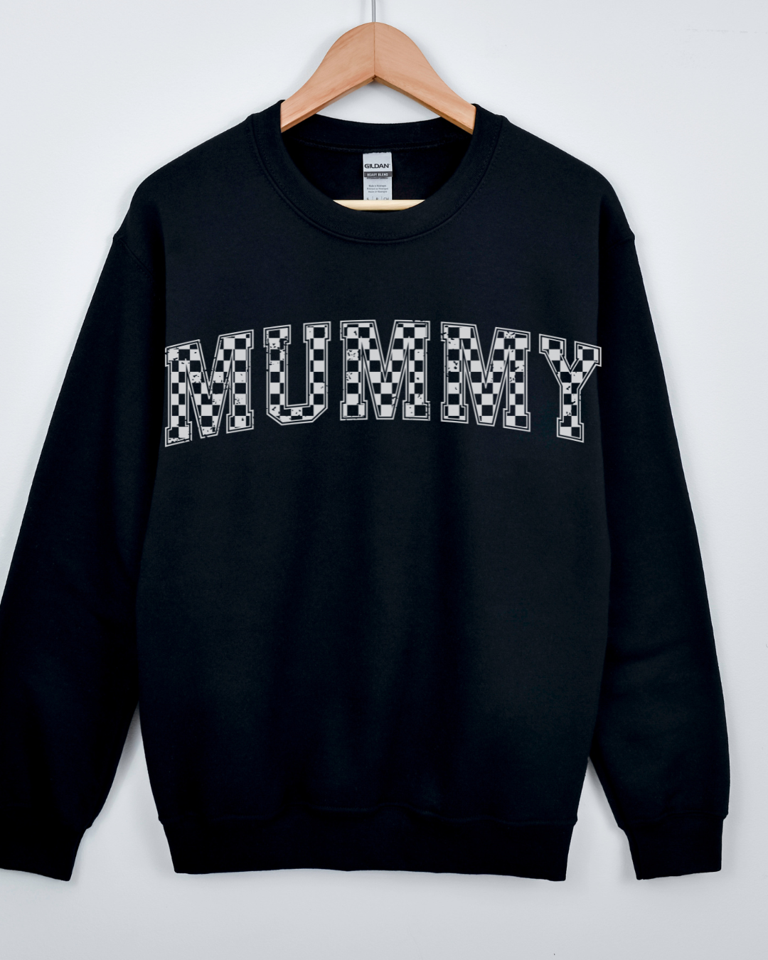 MUMMY Checkered Sweatshirt – Classic, Cool, Comfy