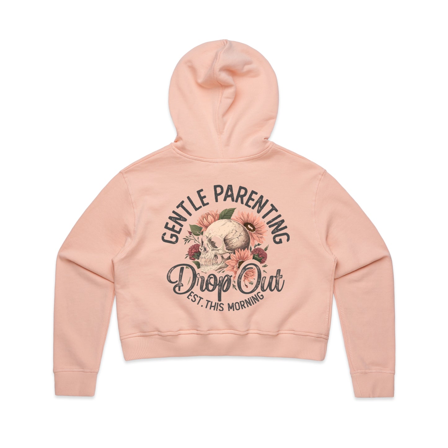 Gentle Parenting Drop Out – Cropped Hoodie Light Pink