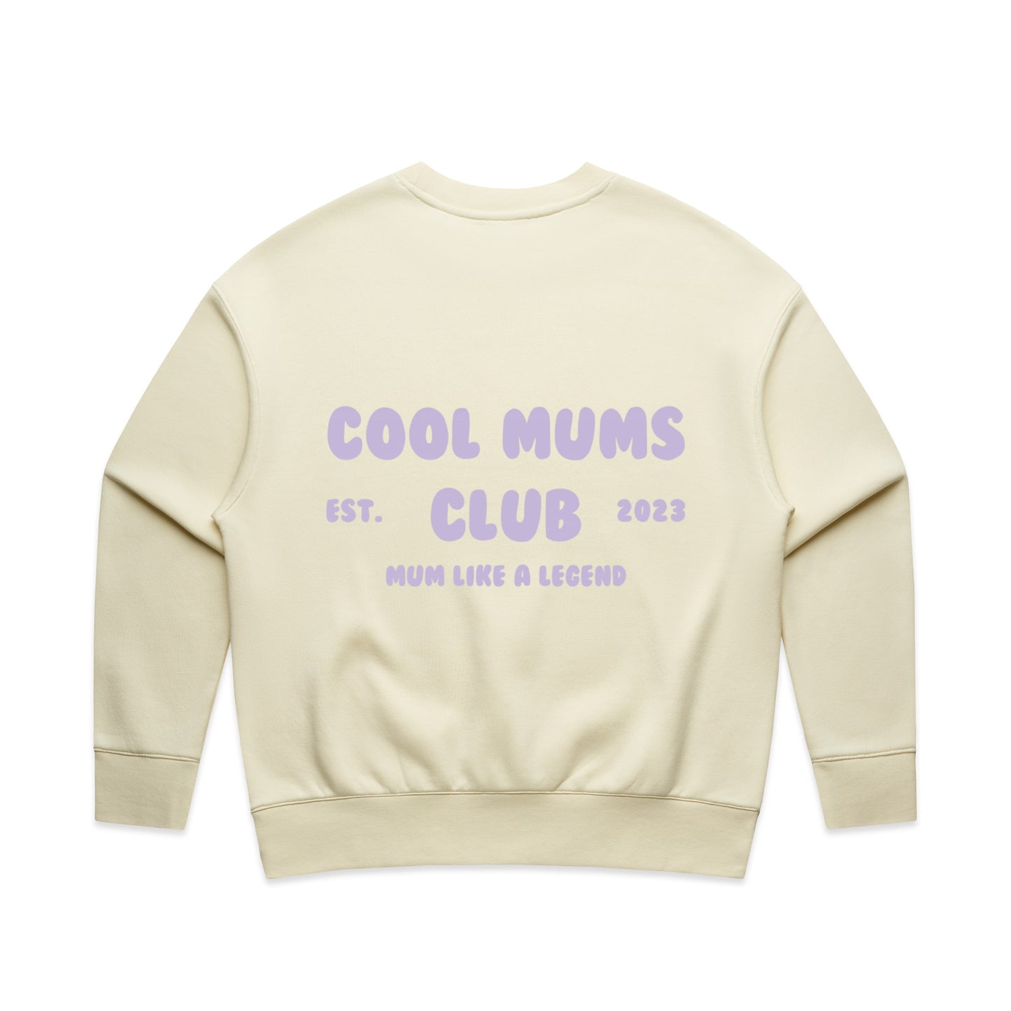 Mum Like A Legend Relax Crew – Butter/Lavender Logo