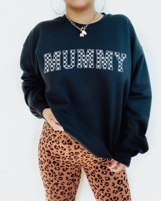 MUMMY Checkered Sweatshirt – Classic, Cool, Comfy