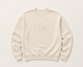 CMC Monogram Crew Sweatshirt — Tonal Logo Ecru/Ecru
