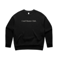 Black Cool Mums Club crew sweatshirt with Bone logo front print