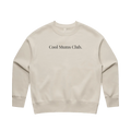 Classic Logo Crew Sweatshirt with Soft Black logo in Bone by Cool Mums Club