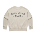 Varsity Logo Crew Sweatshirt with Soft Black chest logo in Bone