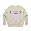 Cool Mums Club varsity logo sweatshirt in Bone with Espresso chest print