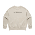 Bone oversized crew sweatshirt with Cool Mums Club front logo