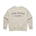 Varsity Logo Crew Sweatshirt with Washed Charcoal logo in Bone