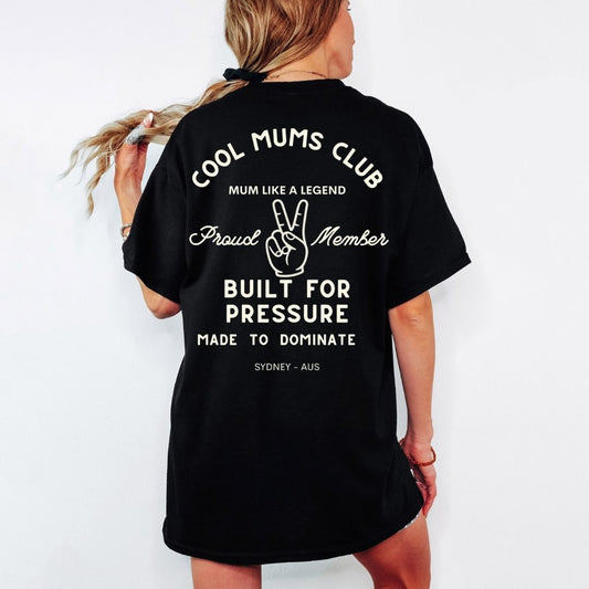 Cool Mums Club Built for Pressure Proud Member Varsity Logo Tee - Ink