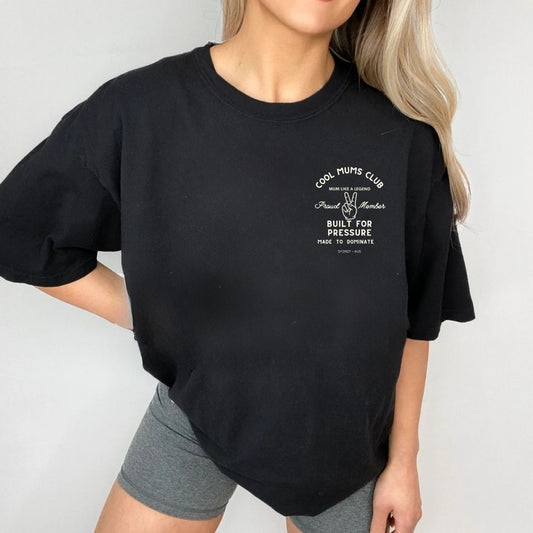 Cool Mums Club Built for Pressure Proud Member Varsity Logo Tee - Ink