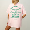 Cool Mum Club Built For Pressure Varsity Tee - Pretty Pink x Jade