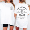 Cool Mums Club Built for Pressure Proud Member Varsity Logo Tee - Fresh White