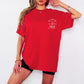 Cool Mums Club Built for Pressure Varsity Logo Tee - Hot Mum Red (Limited Edition)