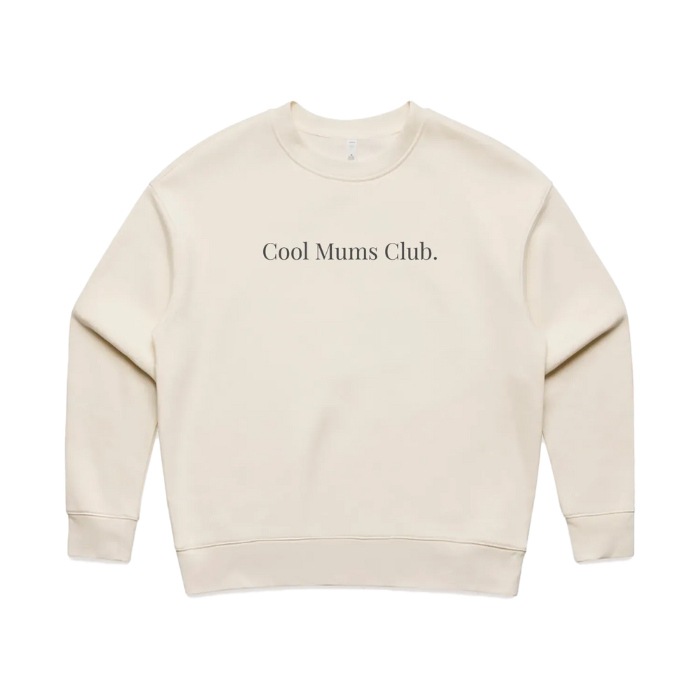 Classic Logo Crew Sweatshirt in Ecru with washed charcoal front logo