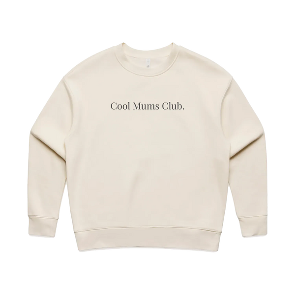 Classic Logo Crew Sweatshirt in Ecru with washed charcoal front logo