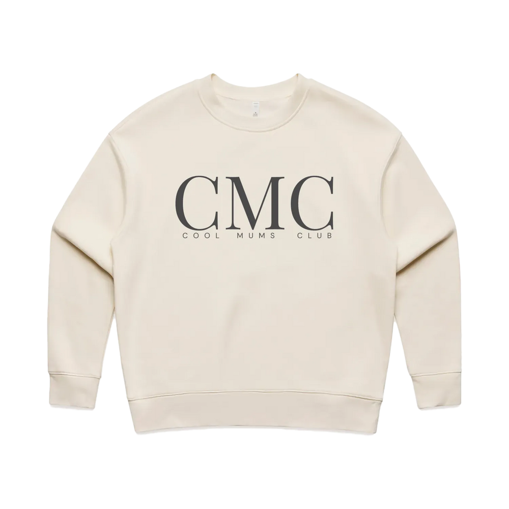 Crew sweatshirt with Washed Charcoal CMC monogram logo