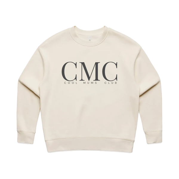 Crew sweatshirt with Washed Charcoal CMC monogram logo