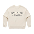 Varsity Logo Crew Sweatshirt with Washed Charcoal logo in Ecru
