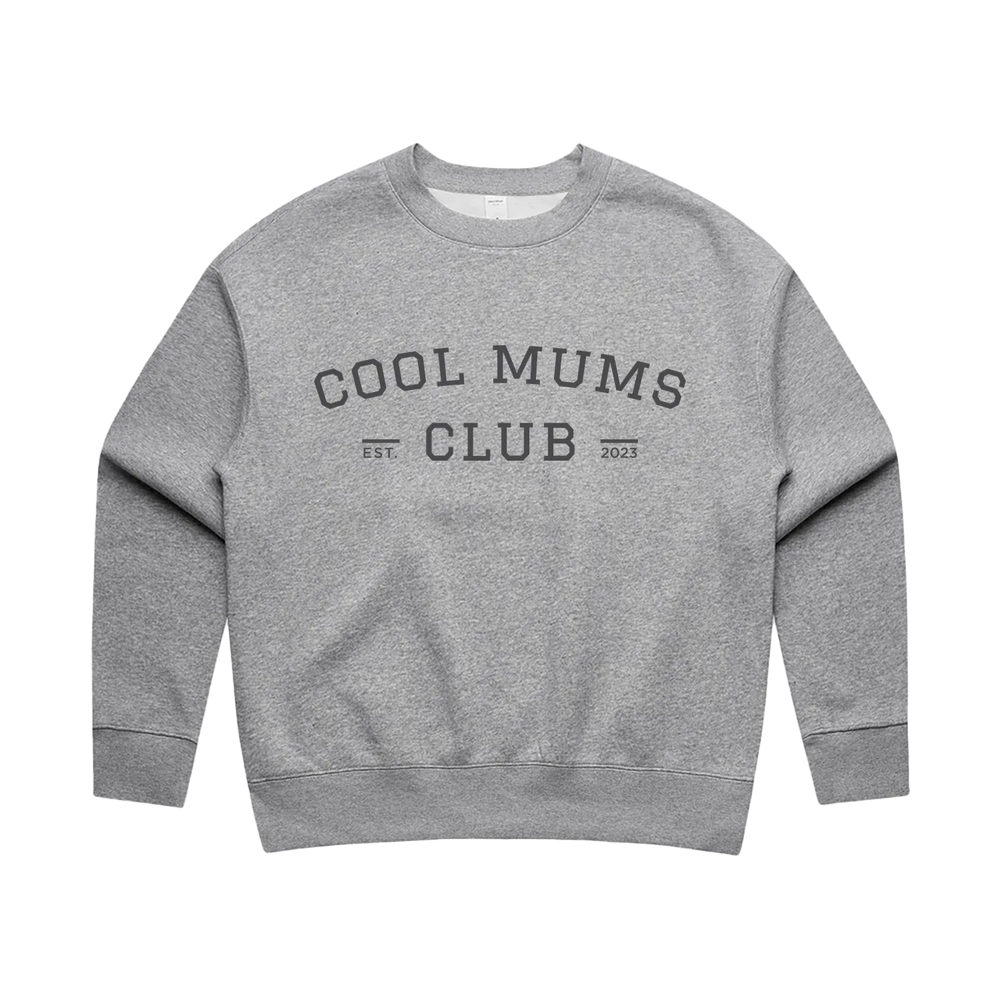 Varsity Logo Crew Sweatshirt with Washed Charcoal logo in Grey Marle