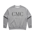 Oversized crew sweatshirt with Washed Charcoal logo
