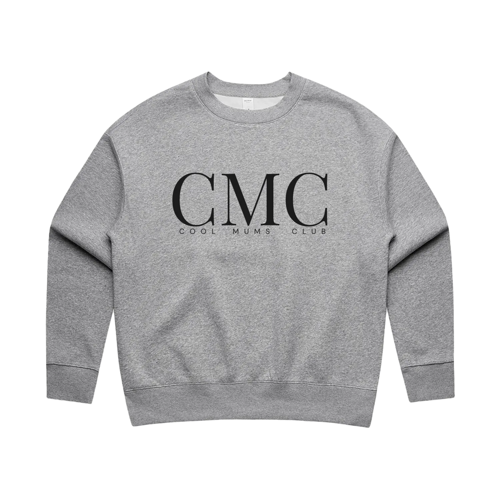 Cool Mums Club monogram sweatshirt in Bone and Grey Marle