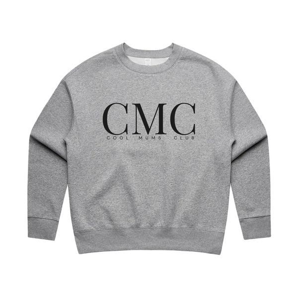 Cool Mums Club monogram sweatshirt in Bone and Grey Marle