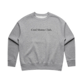 Grey Marle crew sweatshirt with Soft Black CMC Classic Logo front print