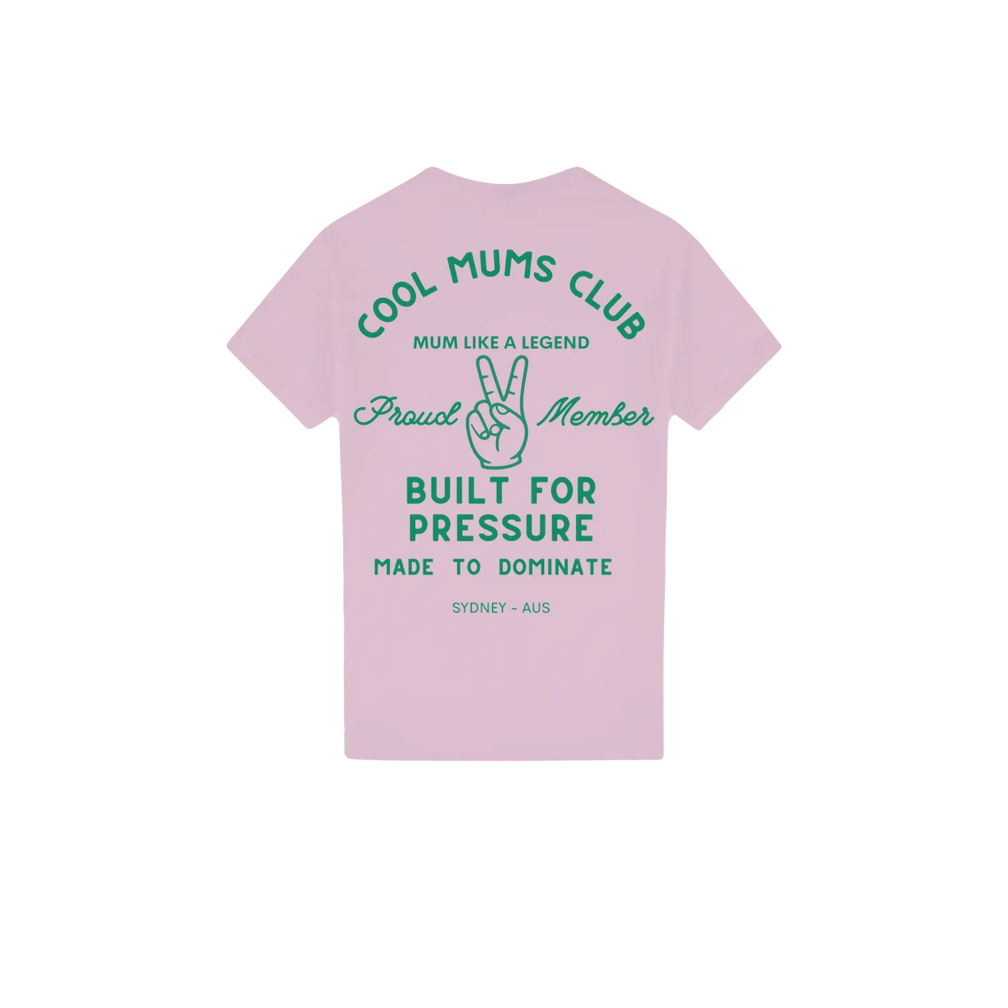 Cool Mum Club Built For Pressure Varsity Tee - Pretty Pink x Jade