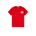 Red front flat lay