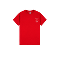 Red front flat lay