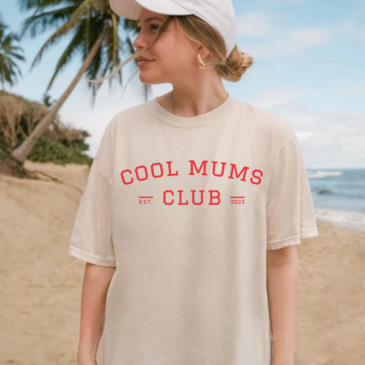 Cool Mums Club Varsity Logo - Oat