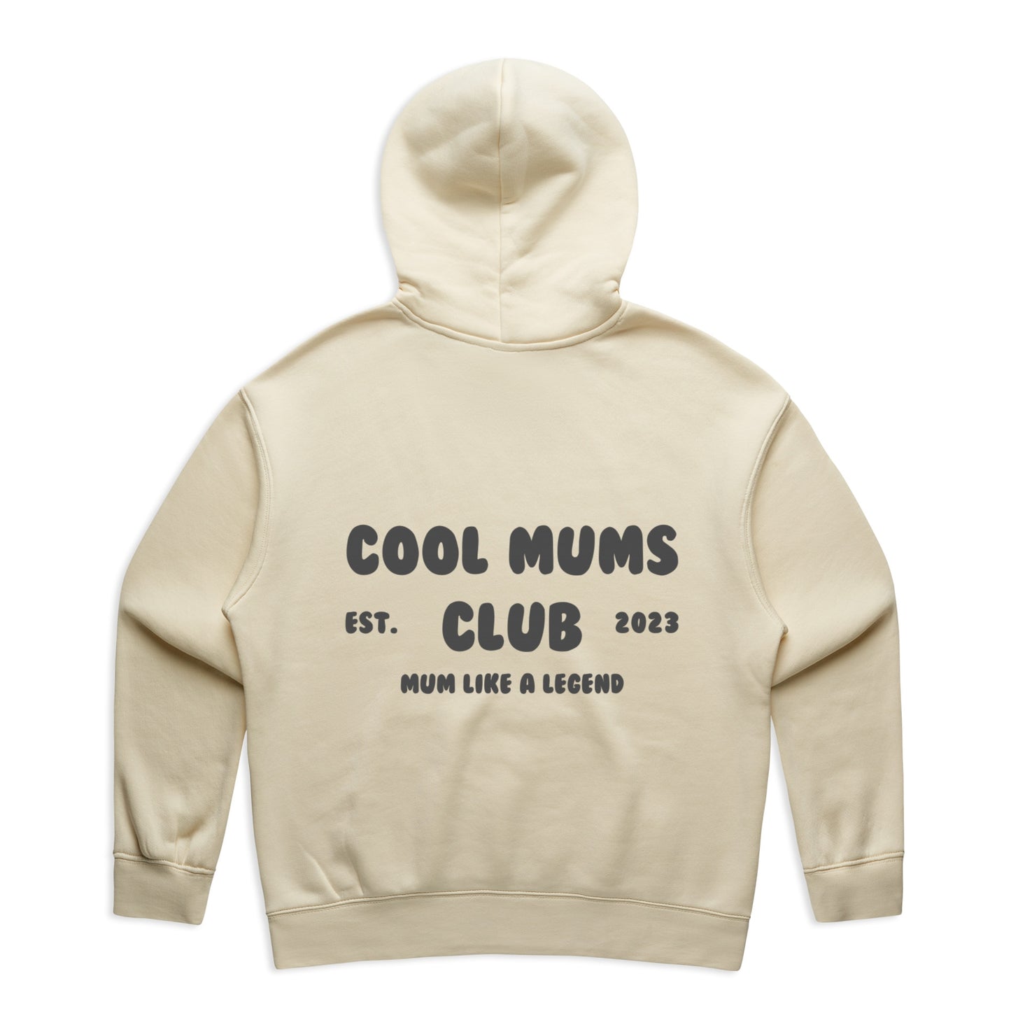 Mum Like A Legend Relax Hood – Bone/Butter with Charcoal Logo