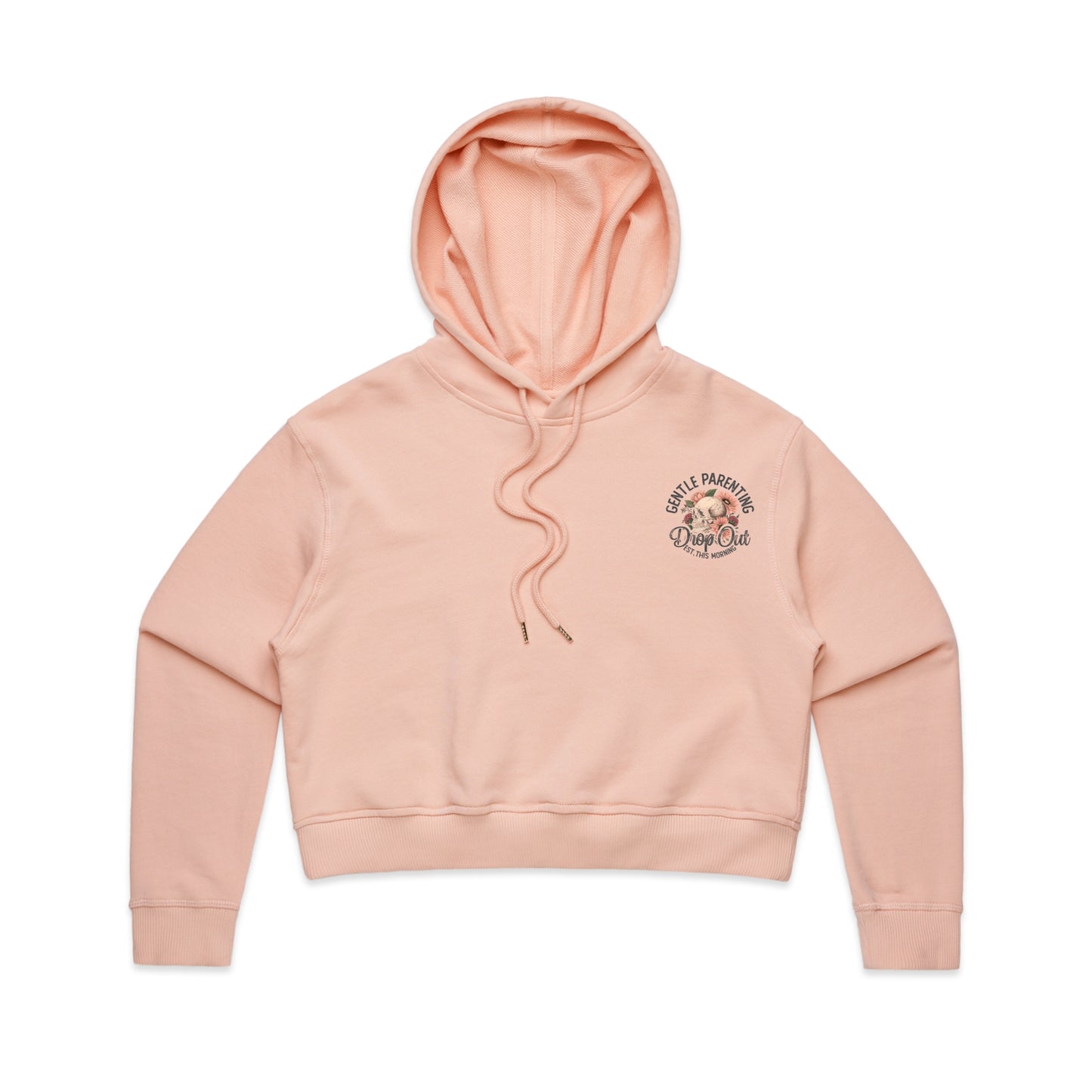 Gentle Parenting Drop Out – Cropped Hoodie Light Pink