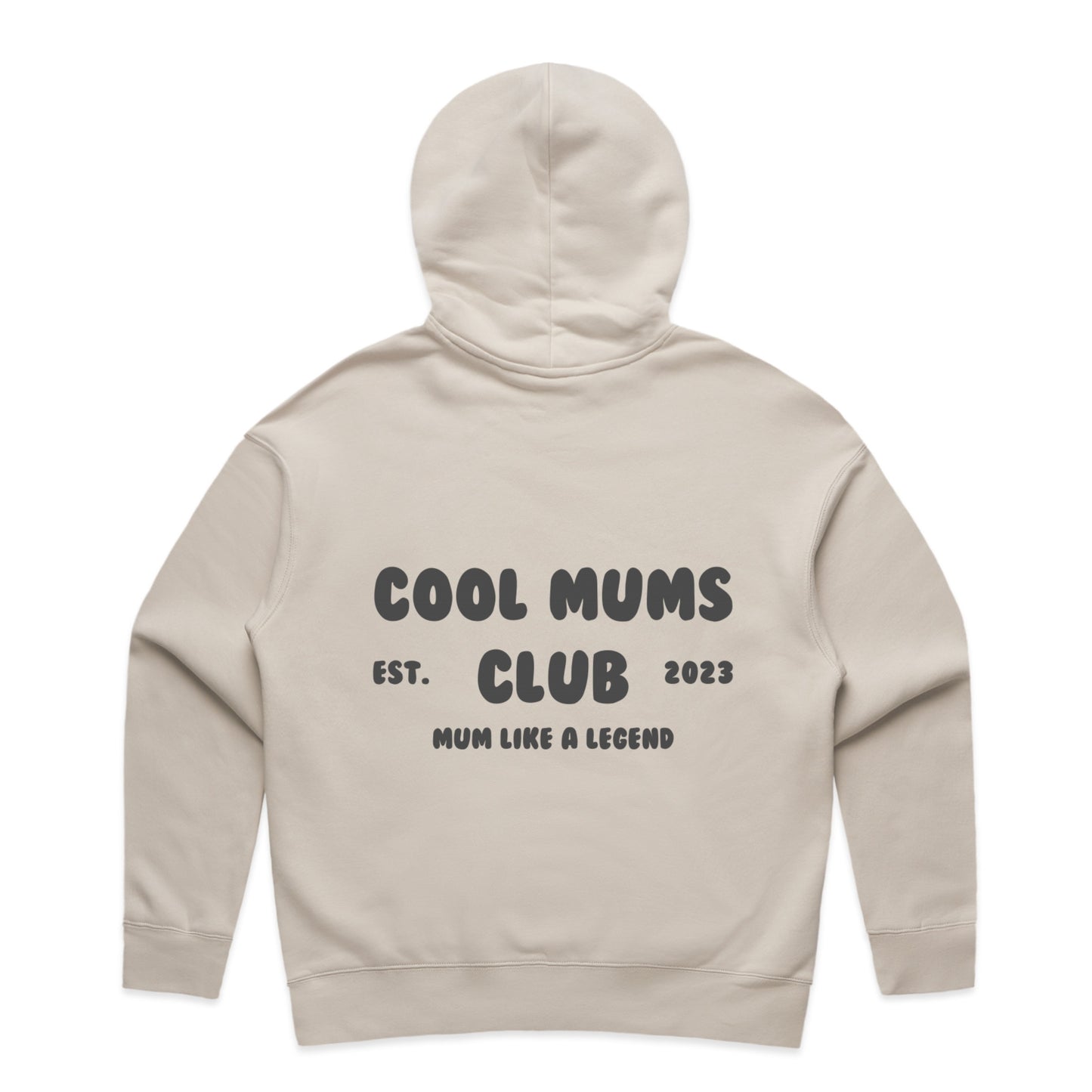 Mum Like A Legend Relax Hood – Bone/Butter with Charcoal Logo