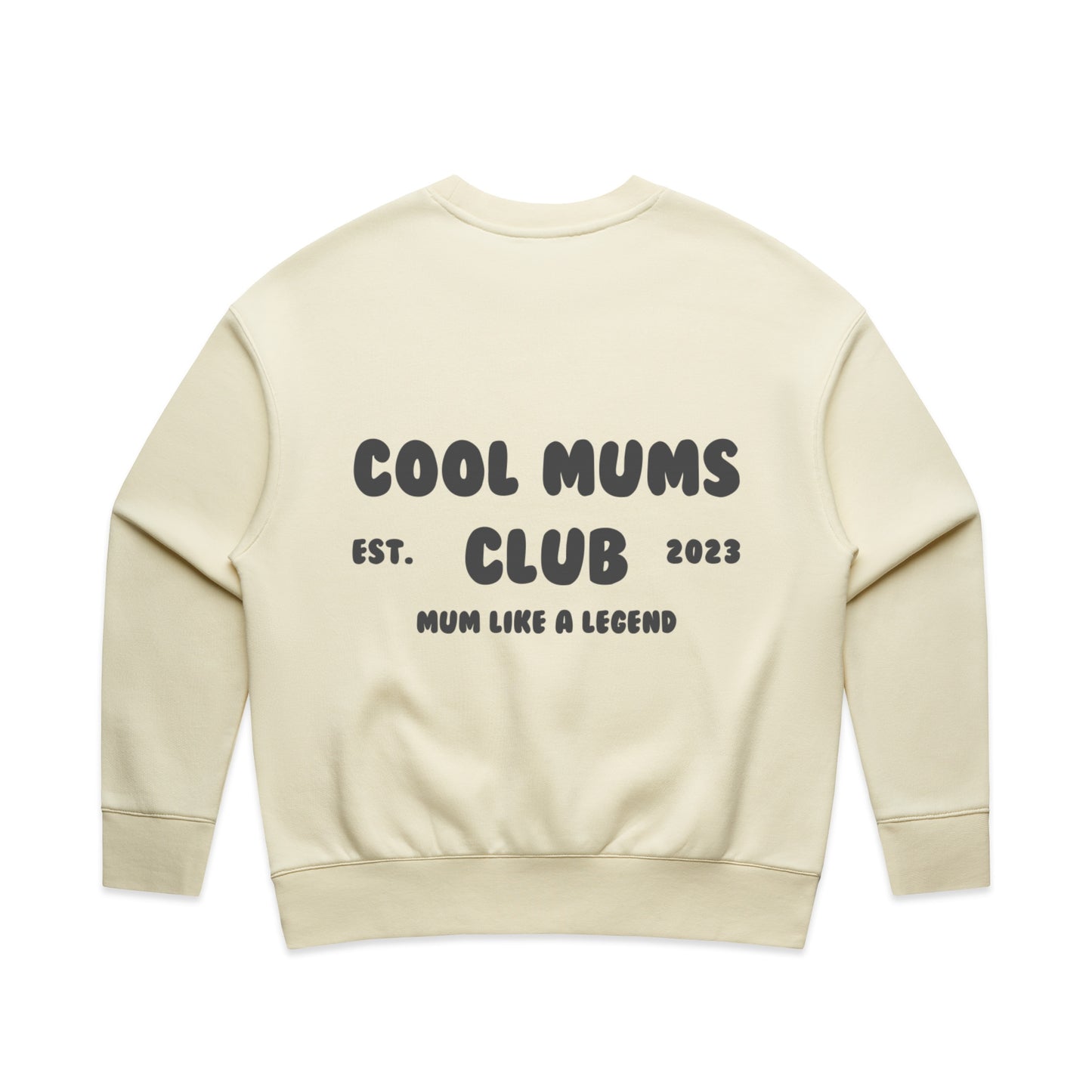Mum Like A Legend Relax Crew – Bone/Butter with Charcoal Logo