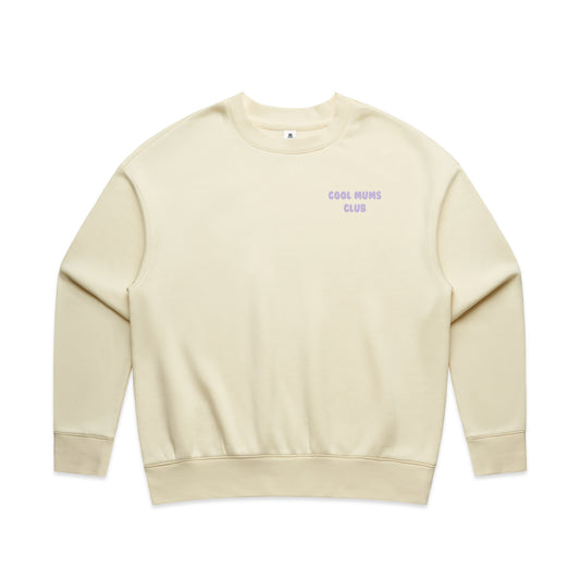 Mum Like A Legend Relax Crew – Butter/Lavender Logo