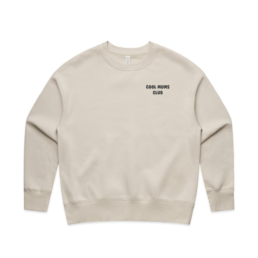 Mum Like A Legend Relax Crew – Bone/Butter with Charcoal Logo