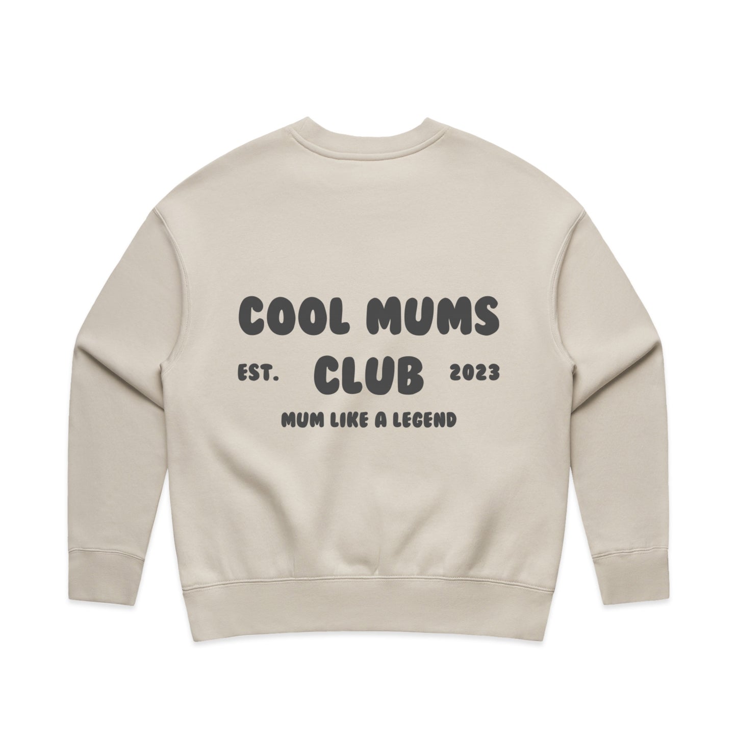 Mum Like A Legend Relax Crew – Bone/Butter with Charcoal Logo