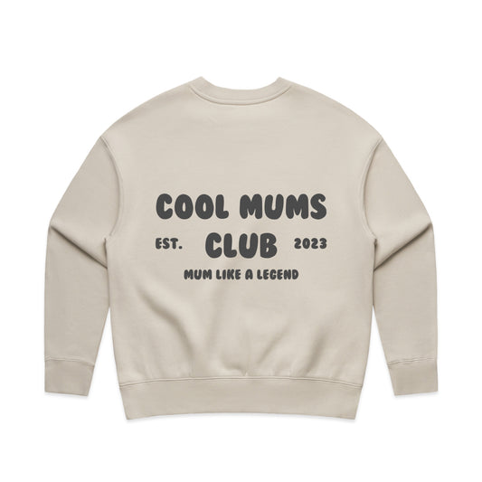Mum Like A Legend Relax Crew – Bone/Butter with Charcoal Logo