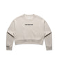 Mum Like A Legend Relax Crop Crew – Bone/Charcoal Logo