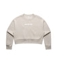 Mum Like A Legend Relax Crop Crew – Bone/Black with White Logo