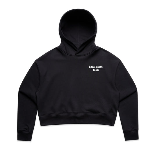 Mum Like A Legend Relax Crop Hood – Bone/Black with White Logo