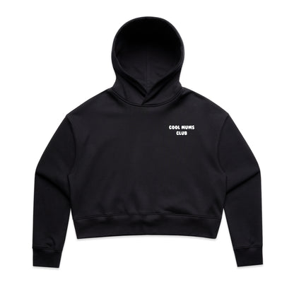 Mum Like A Legend Relax Crop Hood – Bone/Black with White Logo