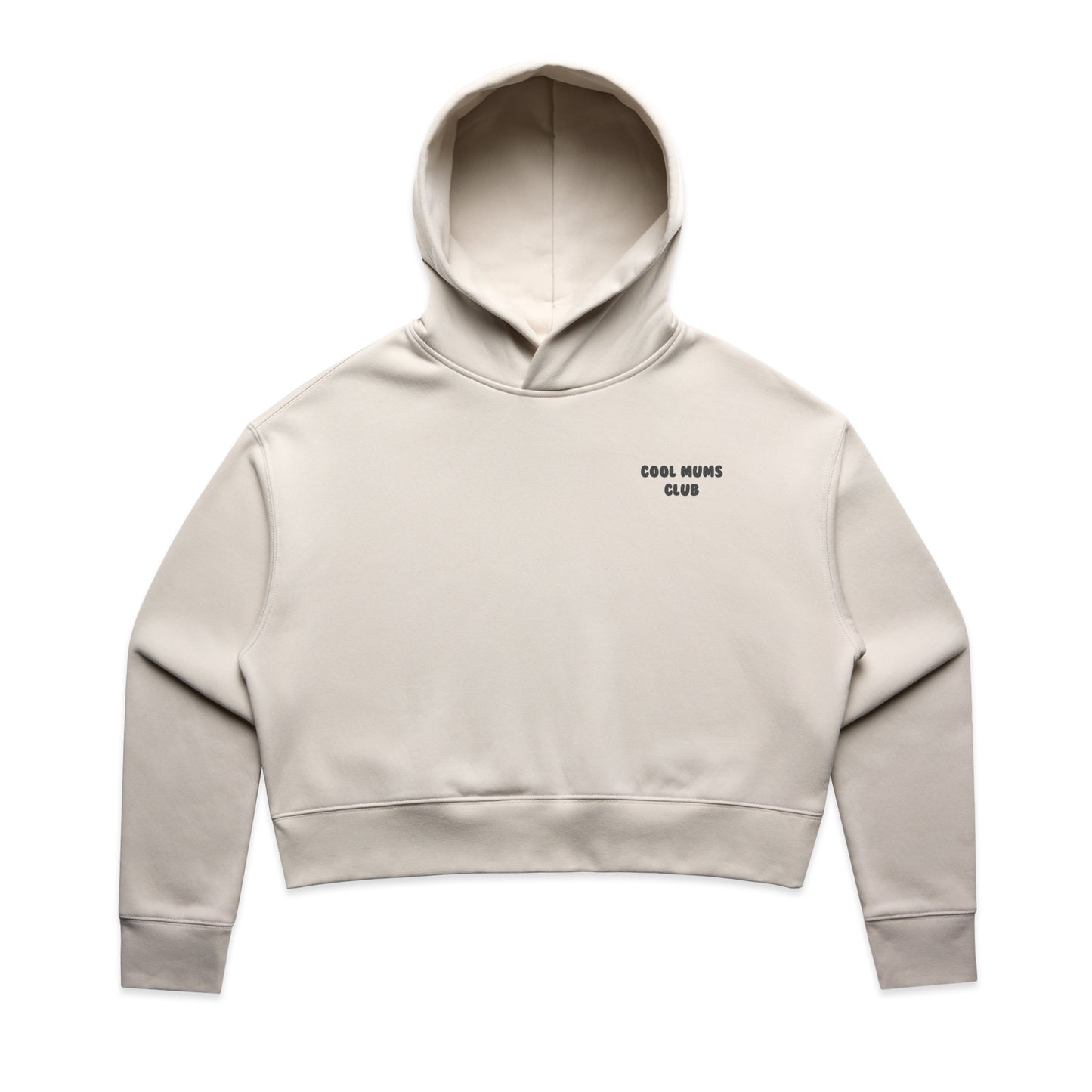 Mum Like A Legend Relax Crop Hood – Bone/Charcoal Logo