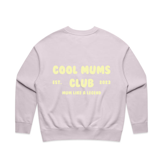 Mum Like A Legend Relax Crew – Orchid/Lemon Logo