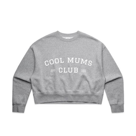 Cool Mums Club Varsity Logo Oversized Crew Jumper