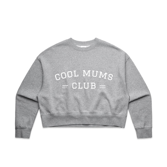 Cool Mums Club Varsity Logo Oversized Crew Jumper