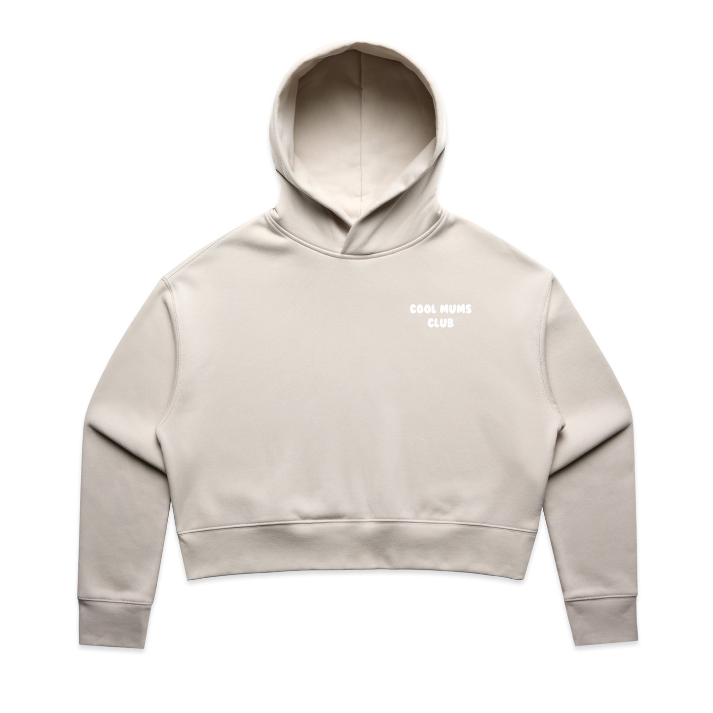 Mum Like A Legend Relax Crop Hood – Bone/Black with White Logo