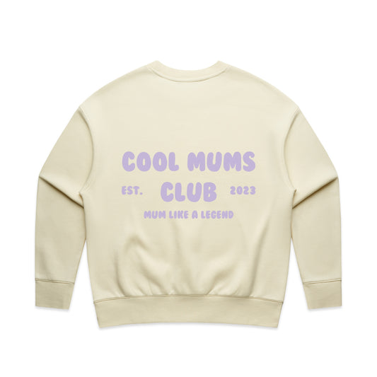 Mum Like A Legend Relax Crew – Butter/Lavender Logo